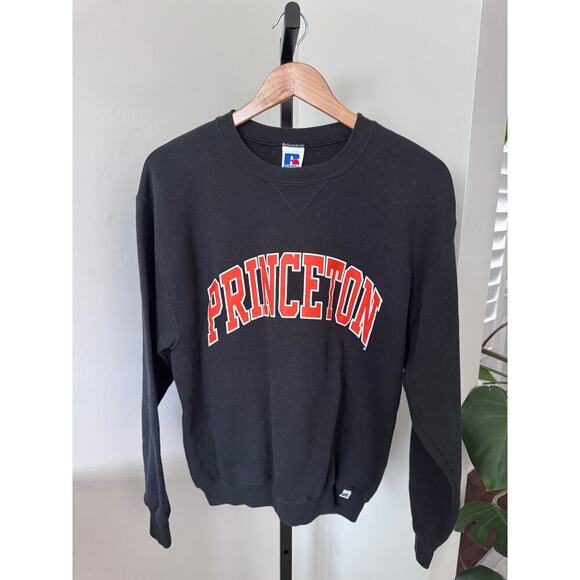 Princeton Vintage 90s Russell Athletic Black Pullover Medium - Picture 1 of 3